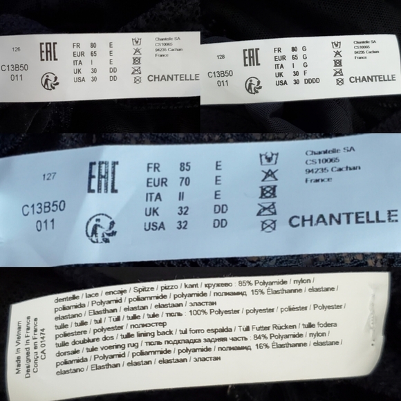 NWT Chantelle c Jolie floral lace demi underwire bra black romantic adjustable - Picture 12 of 12